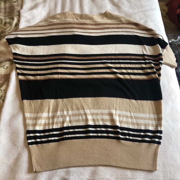 Calvin Klein Batwing V-neck Striped Sweater - Picture 8 of 8